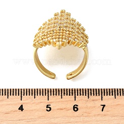 Bagues ouvertes réglables en laiton avec micro pavé de zircones cubiques&nbsp;RJEW-D313-10G