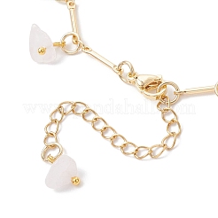 Bracelets à breloques en quartz rose naturel et perles de coquillage en verre&nbsp;BJEW-JB12307-02