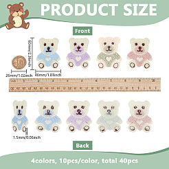40 Stück 4-farbiger Polyester-Stickfaden zum Aufbügeln/Aufnähen.&nbsp;PATC-FG0003-16