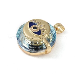 Micro pavé de zircone cubique en laiton avec pendentifs en verre&nbsp;KK-Q815-06G