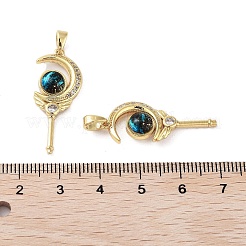 Anhänger aus Messing mit Gestellbeschichtung aus klarem Kubisch Zirkonia&nbsp;KK-G482-04G