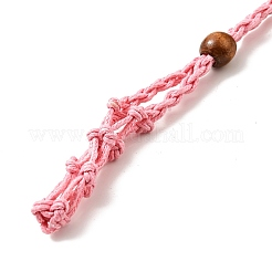 Fabricación de collar de bolsa de macramé de cordón de cuerda de cera trenzada&nbsp;NJEW-J007-03