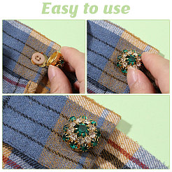 12 bouton de manchette en laiton avec strass bicolore&nbsp;DIY-GL0007-16