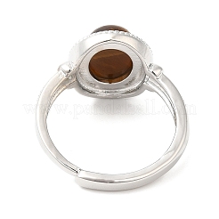 Ovaler verstellbarer Ring aus natürlichem Edelstein&nbsp;RJEW-A020-01P