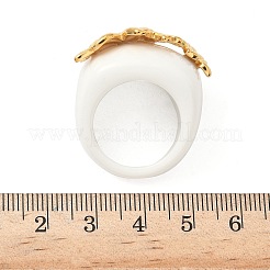304 Edelstahl mit Harz-Fingerringen für Damen&nbsp;RJEW-G359-03G