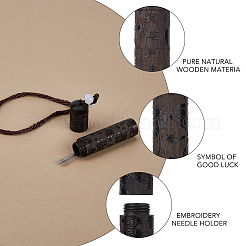 3 stücke 3 stil glückverheißende wolke & lotus & drachen muster holz zahnstocher halter&nbsp;AJEW-FH0004-15