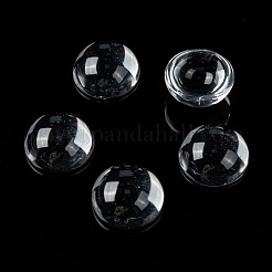 Transparent halbrund Glas Cabochons&nbsp;X-GGLA-R027-14mm