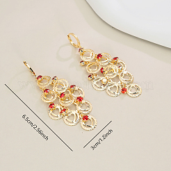 Boucles d'oreilles créoles en laiton avec pampille en forme de cœur&nbsp;MC7591