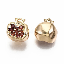 Breloques de zircone cubique chocolat micro pavé en laiton&nbsp;KK-S360-047-NF