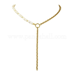Lariat-Halskette aus Edelstahl 304 mit Kabelkette&nbsp;NJEW-JN06218