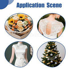 Perla rotonda in plastica ABS con decorazione in ferro per alberi di Natale&nbsp;HJEW-PH02601