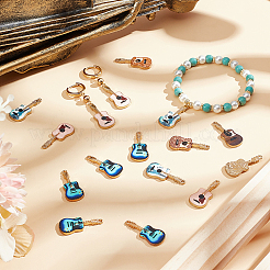 40 pièces 5 couleurs placage en rack pendentifs en alliage de ton doré&nbsp;ENAM-SC0005-16