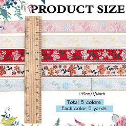 25 Yards 5 Farben Polyesterbänder&nbsp;SRIB-ME0001-05