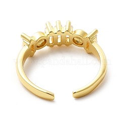 Anneau de manchette ouvert mauvais œil en émail et zircone cubique&nbsp;KK-H439-40A-G