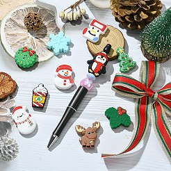 10 Stück 10 Stile Weihnachtsperlen aus umweltfreundlichem Silikon in Lebensmittelqualität&nbsp;SIL-YW0001-30