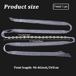Ceinture de mariée en métal avec strass en cristal et œil de cheval pour robe de mariée&nbsp;AJEW-WH20080-65C-S