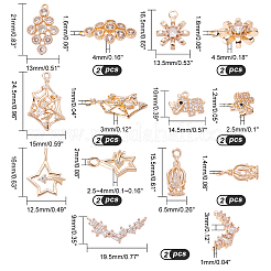 14pcs 7 colgantes de circonita cúbica transparente micro pavé de latón de estilo&nbsp;ZIRC-GA0001-07