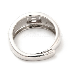Verstellbare Ringe mit Gestellbeschichtung aus Messing mit Mikropavé und klaren Kubikzirkonia&nbsp;RJEW-E064-16P