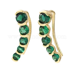 Boucles d'oreilles à clous en laiton pavé de zirconiums cubiques&nbsp;KK-CBAA351-13G