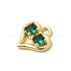 Pendentifs avec zircon cubiques à micro-pavés en laiton&nbsp;KK-L258-11G-02