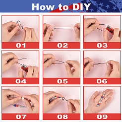 DIY-Sets zur Herstellung von Schlüsselanhängern aus Acrylperlen mit Herzen und Sternen zum Unabhängigkeitstag&nbsp;DIY-AR0004-17