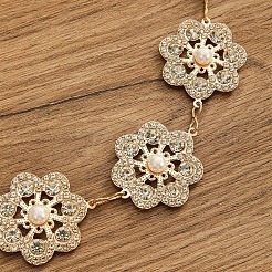 Bauchgürtel aus Legierung mit Kristall-Strass und Kunstperlen&nbsp;FS-WGCF5A6-01