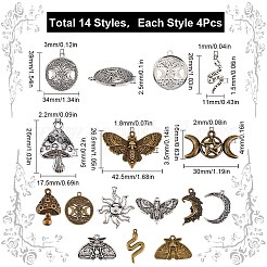 Colgantes de aleación de estilo tibetano 56pcs 14style&nbsp;TIBE-SC0007-16