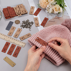 40 Sätze 2 Farben Pu-Leder Kleidung Blankoetiketten&nbsp;DIY-FG0007-21