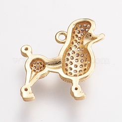 Pendenti cucciolo in zirconi cubici di micro pavè di ottone&nbsp;ZIRC-G123-52G