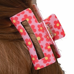 Haarspangen aus PVC-Kunststoff mit Blumenmuster&nbsp;PW-WG97083-04