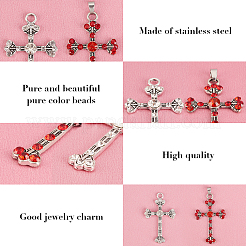 12 Stück 2 Stile tibetischer Stil Legierung Strass Anhänger&nbsp;RB-FH0001-04