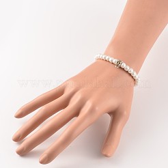 Bracciali di perle di perline di vetro rotondo stirata&nbsp;BJEW-JB02169-01