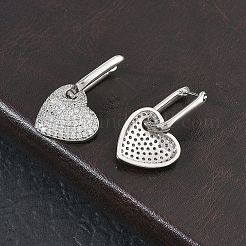 Ohrhänger aus Messing mit Mikropavé-Fassung aus Zirkonia für Damen&nbsp;EJEW-A167-14P