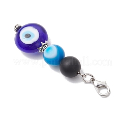 Décorations faites à la main en perles de verre et pendentifs en agate noire naturelle&nbsp;HJEW-JM03200