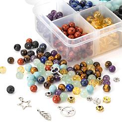 560 pièces 8 styles 6mm perles de pierres précieuses chakra yoga kits de pierres de guérison&nbsp;G-LS0001-02A