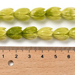 Brins de perles sculptées teintées en coquillage synthétique&nbsp;SHEL-K007-08C-04