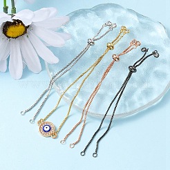4 stücke 4 farben messing box kette armband herstellung&nbsp;KK-YW0001-45