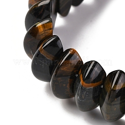 Bracelets extensibles en perles d'œil de tigre naturelles bicone pour femmes et hommes&nbsp;BJEW-C097-05M