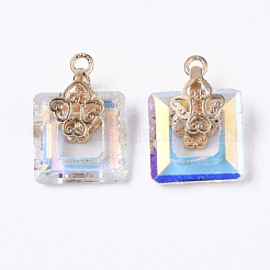 Glas Charms galvanisieren&nbsp;X-EGLA-N005-002C