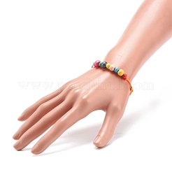 Bracelets de perles rondes en bois naturel&nbsp;BJEW-JB08566