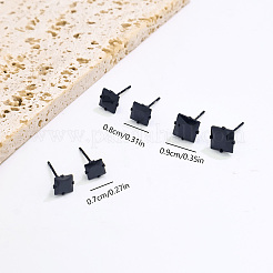 Pendientes de botón geométricos cuadrados de acero inoxidable 304 para mujer&nbsp;YP6314-1