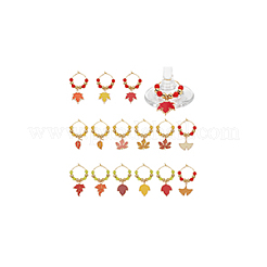 Herbstmotiv Glas Weinglas Charms&nbsp;AJEW-BC00013