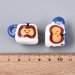 Tasse en porcelaine faite à la main avec décoration de pomme&nbsp;PORC-T133-60