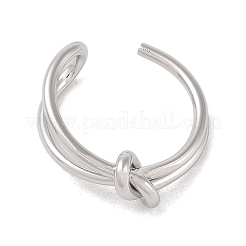 Anello polsino aperto in acciaio inossidabile 304 con nodo semplice anti-ossidazione per donne e uomini&nbsp;RJEW-Z038-04P