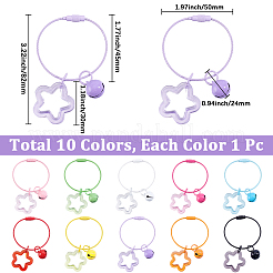 10 pz 10 colori stella e campana decorazioni pendenti in acrilico e lega&nbsp;HJEW-BBC0001-40A
