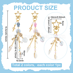 2 pendentif décoratif en alliage en forme d'étoile&nbsp;DIY-PH0035-02