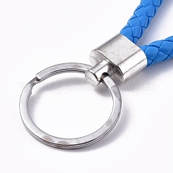 Porte-clés en cuir PU tressé&nbsp;KEYC-WH0016-11C