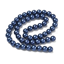 Umweltfreundliche runde Perlenstränge aus gefärbtem Glasperlen&nbsp;HY-A002-8mm-RB-M