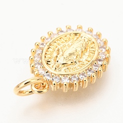 Pendenti in zirconi cubici trasparenti in micro pavè di ottone&nbsp;ZIRC-O036-34G