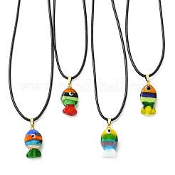 Colgante de pez de vidrio soplado hecho a mano&nbsp;NJEW-JN06331